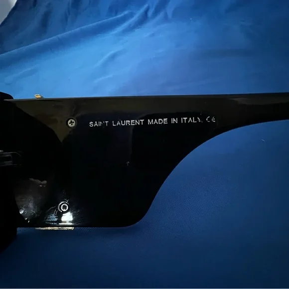Yves Saint Laurent Black Glossy Sunglasses - Picture 7 of 10